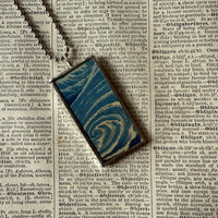 Wave, Japanese woodblock prints, up-cycled to hand-soldered glass pendant