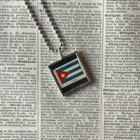 1 Havana Cuba, vintage map, hand-soldered glass pendant