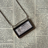 Arsenic Poison label, vintage illustrations upcycled to hand-soldered glass pendant