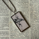 Demons, devils, ghouls, vintage illustrations, hand-soldered glass pendant