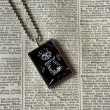 Skeleton concept art illustrations, up-cycled to soldered glass pendant