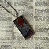Gnomes, trolls, vintage children's book illustration up-cycled to soldered glass pendant