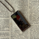 Gnomes, trolls, vintage children's book illustration up-cycled to soldered glass pendant