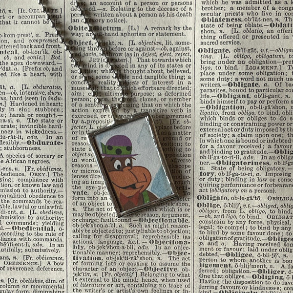 Magilla Gorilla, vintage children's book illustrations, up-cycled to soldered glass pendant