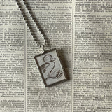 Make Way for Ducklings, vintage children's book illustrations, up-cycled to soldered glass pendant