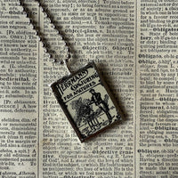Card tricks, Conjuring for Amatures, vintage books, illustration up-cycled to soldered glass pendant