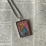 Corduroy, vintage children's book illustrations, up-cycled to soldered glass pendant