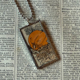 Pumpkins, vintage illustrations, up-cycled to soldered glass pendant