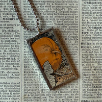 Pumpkins, vintage illustrations, up-cycled to soldered glass pendant