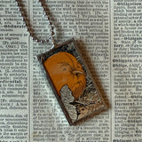 Pumpkins, vintage illustrations, up-cycled to soldered glass pendant