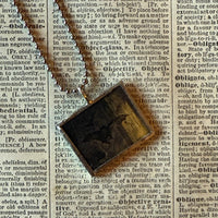 Vampire bats, vintage illustrations, up-cycled to soldered glass pendant