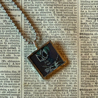 Skeleton, monster, concept art illustrations, up-cycled to soldered glass pendant