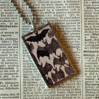 Vampire woman, vintage halloween illustrations, up-cycled to soldered glass pendant