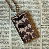 Vampire woman, vintage halloween illustrations, up-cycled to soldered glass pendant