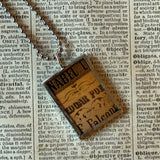 Edgar Allan Poe, The Raven, vintage halloween illustrations, up-cycled to soldered glass pendant