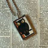 Owls, vintage illustrations, up-cycled to soldered glass pendant