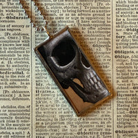 Skeleton / Skull, vintage illustrations up-cycled to soldered glass pendant