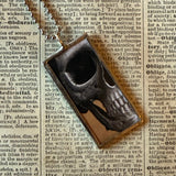 Skeleton / Skull, vintage illustrations up-cycled to soldered glass pendant