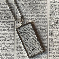 Jellyfish - vintage 1930s dictionary illustration up-cycled to soldered glass pendant