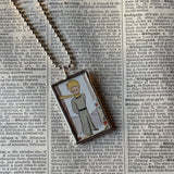 Little Prince, original illustrations from vintage book, up-cycled to soldered glass pendant