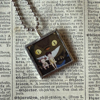 My Neighbor Totoro, Miyazaki animation stills / movie poster up-cycled to soldered glass pendant