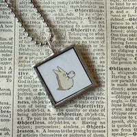 My Neighbor Totoro, Miyazaki animation stills / movie poster up-cycled to soldered glass pendant