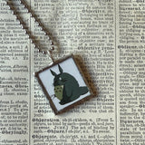 My Neighbor Totoro, Miyazaki animation stills / movie poster up-cycled to soldered glass pendant