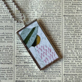 Whistle for Willie, Ezra Jack Keats, vintage children's book illustrations up-cycled to soldered glass pendant