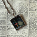 My Neighbor Totoro, Miyazaki animation stills / movie poster up-cycled to soldered glass pendant