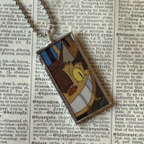 My Neighbor Totoro, Miyazaki animation stills / movie poster up-cycled to soldered glass pendant