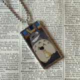 My Neighbor Totoro, Miyazaki animation stills / movie poster up-cycled to soldered glass pendant