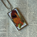 Winnie the Pooh childrens' book illustrations up-cycled to hand-soldered glass pendant