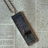 Claude Monet, Impression Sunrise, upcycled to soldered glass pendant