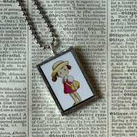 My Neighbor Totoro, Miyazaki animation stills / movie poster up-cycled to soldered glass pendant