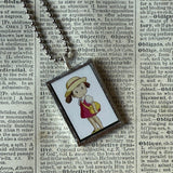 My Neighbor Totoro, Miyazaki animation stills / movie poster up-cycled to soldered glass pendant