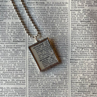 Octopus, vintage 1930s dictionary illustration, up-cycled to hand soldered glass pendant (Copy)