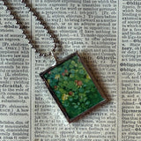 My Neighbor Totoro, Miyazaki animation stills / movie poster up-cycled to soldered glass pendant