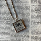 Goldfish, vintage 1930s dictionary illustration, up-cycled to hand soldered glass pendant