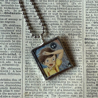 My Neighbor Totoro, Miyazaki animation stills / movie poster up-cycled to soldered glass pendant