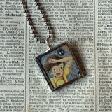 My Neighbor Totoro, Miyazaki animation stills / movie poster up-cycled to soldered glass pendant