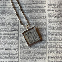 Goldfish, vintage 1930s dictionary illustration, up-cycled to hand soldered glass pendant