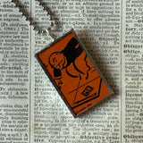 Vintage Monopoly, Chance card, Advance to Go, upcycled to soldered hand-soldered glass pendant
