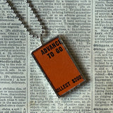 Vintage Monopoly, Chance card, Advance to Go, upcycled to soldered hand-soldered glass pendant