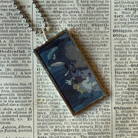 My Neighbor Totoro, Miyazaki animation stills / movie poster up-cycled to soldered glass pendant