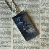 My Neighbor Totoro, Miyazaki animation stills / movie poster up-cycled to soldered glass pendant