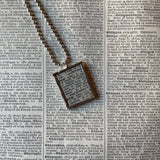 Pug dog, vintage 1930s dictionary illustration, up-cycled to hand-soldered glass pendant