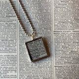 Scottish terrier, scotty dog, vintage 1930s dictionary illustration, up-cycled to hand-soldered glass pendant