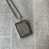 Devil fish, stringray, vintage 1930s dictionary illustration, up-cycled to hand soldered glass pendant