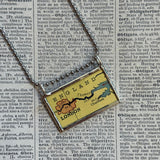 London, Liverpool, Manchester England, vintage map, hand-soldered glass pendant