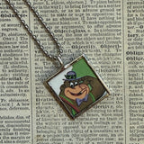 Magilla Gorilla, vintage children's book illustrations, up-cycled to soldered glass pendant
